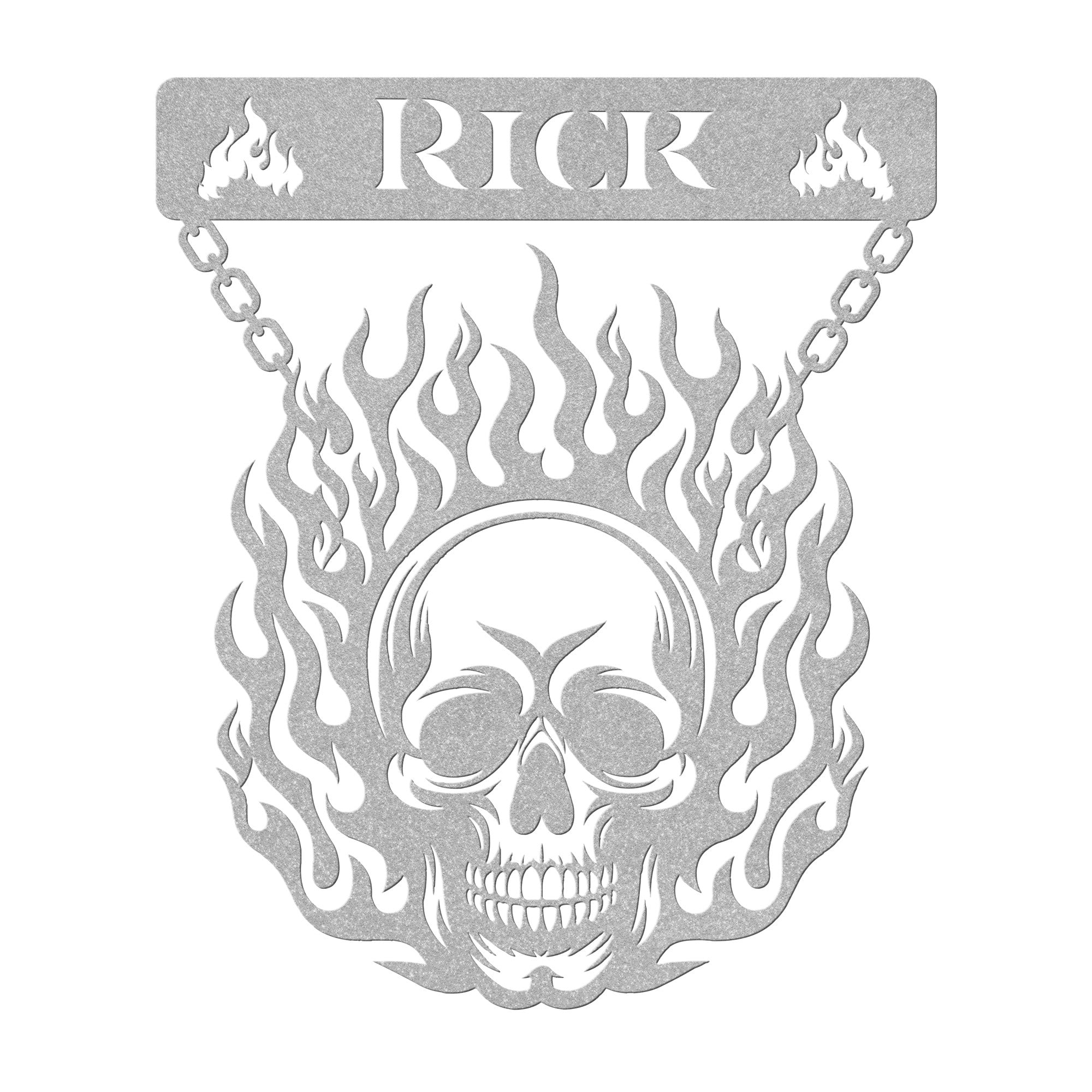 Flaming Skull Steel Wall Decor (Customizable)