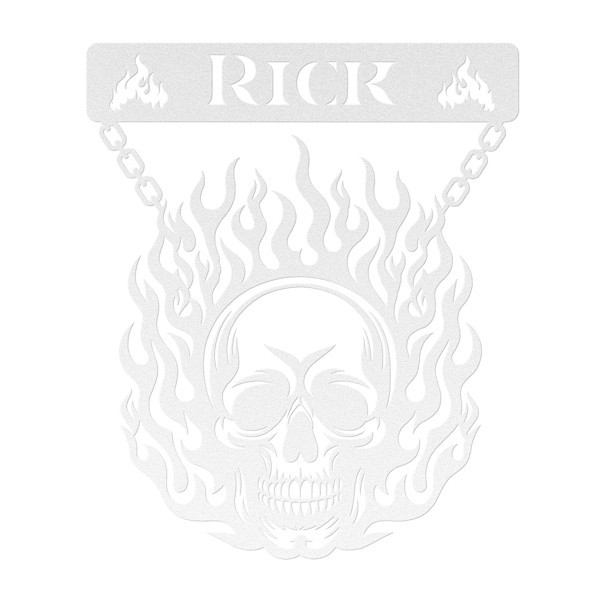 Flaming Skull Steel Wall Decor (Customizable)