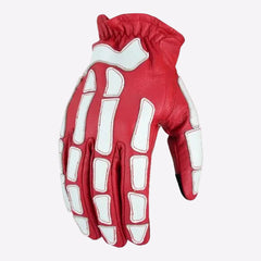 Red and white glove on a white background