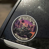 Daytona Bike Week sticker on a wet car window