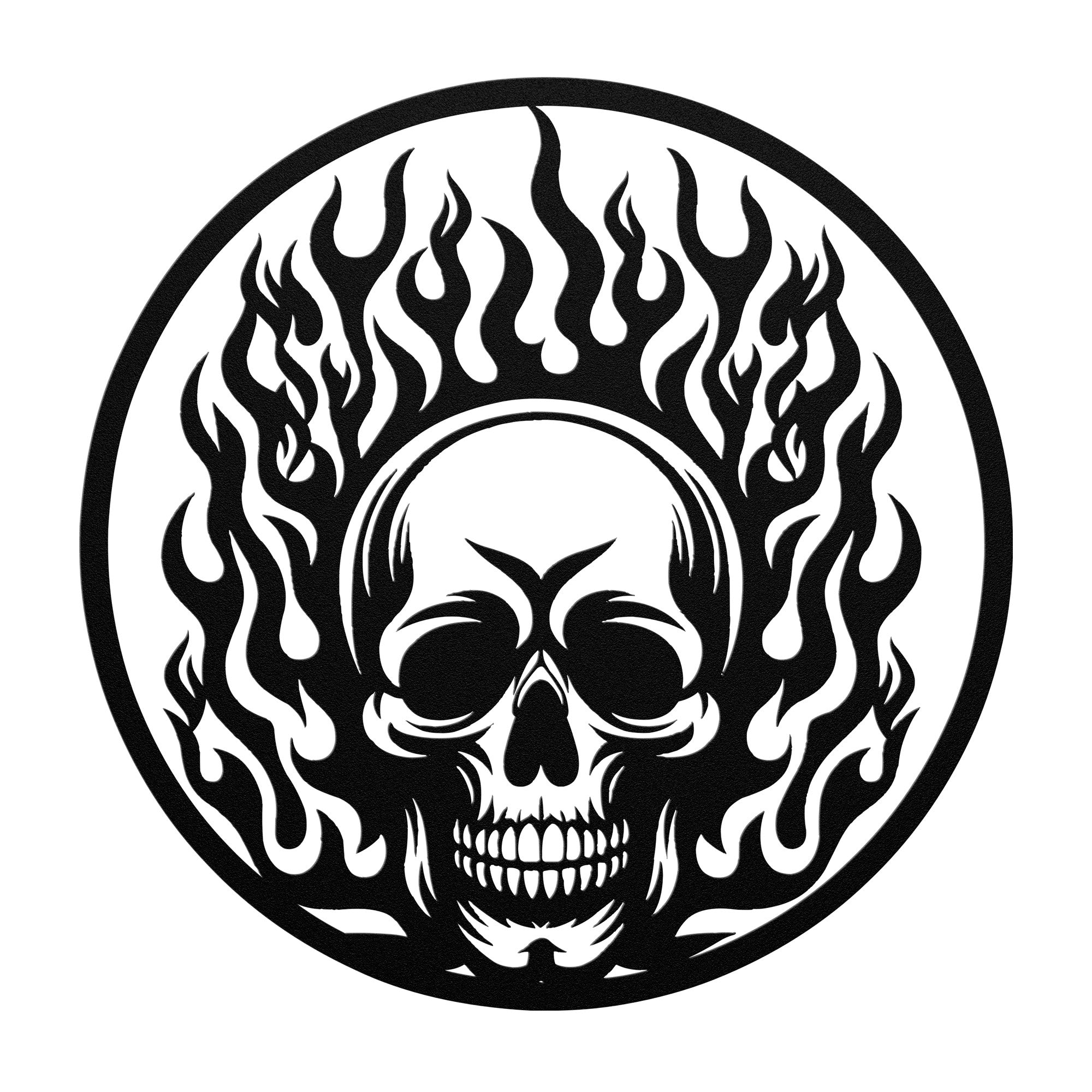 Flaming Skull Metal Wall Decor