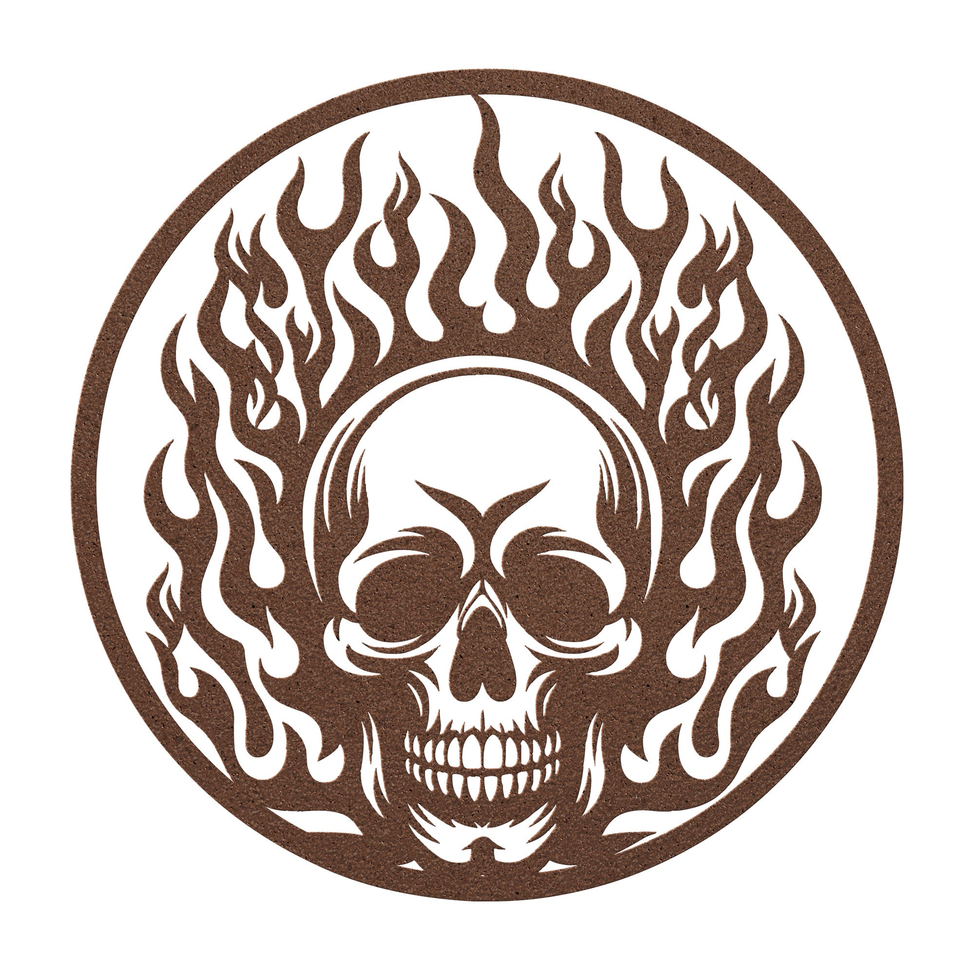 Flaming Skull Metal Wall Decor