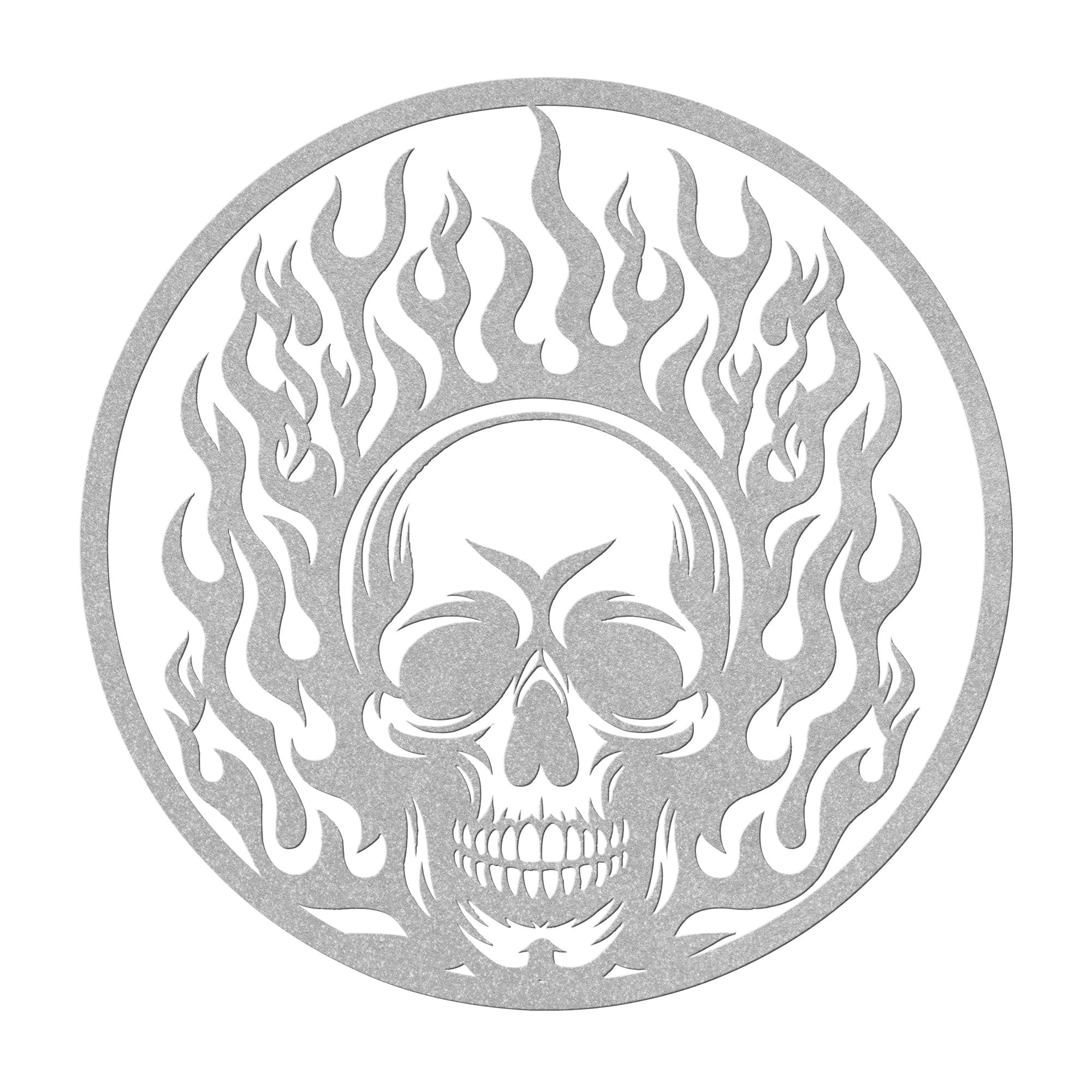 Flaming Skull Metal Wall Decor