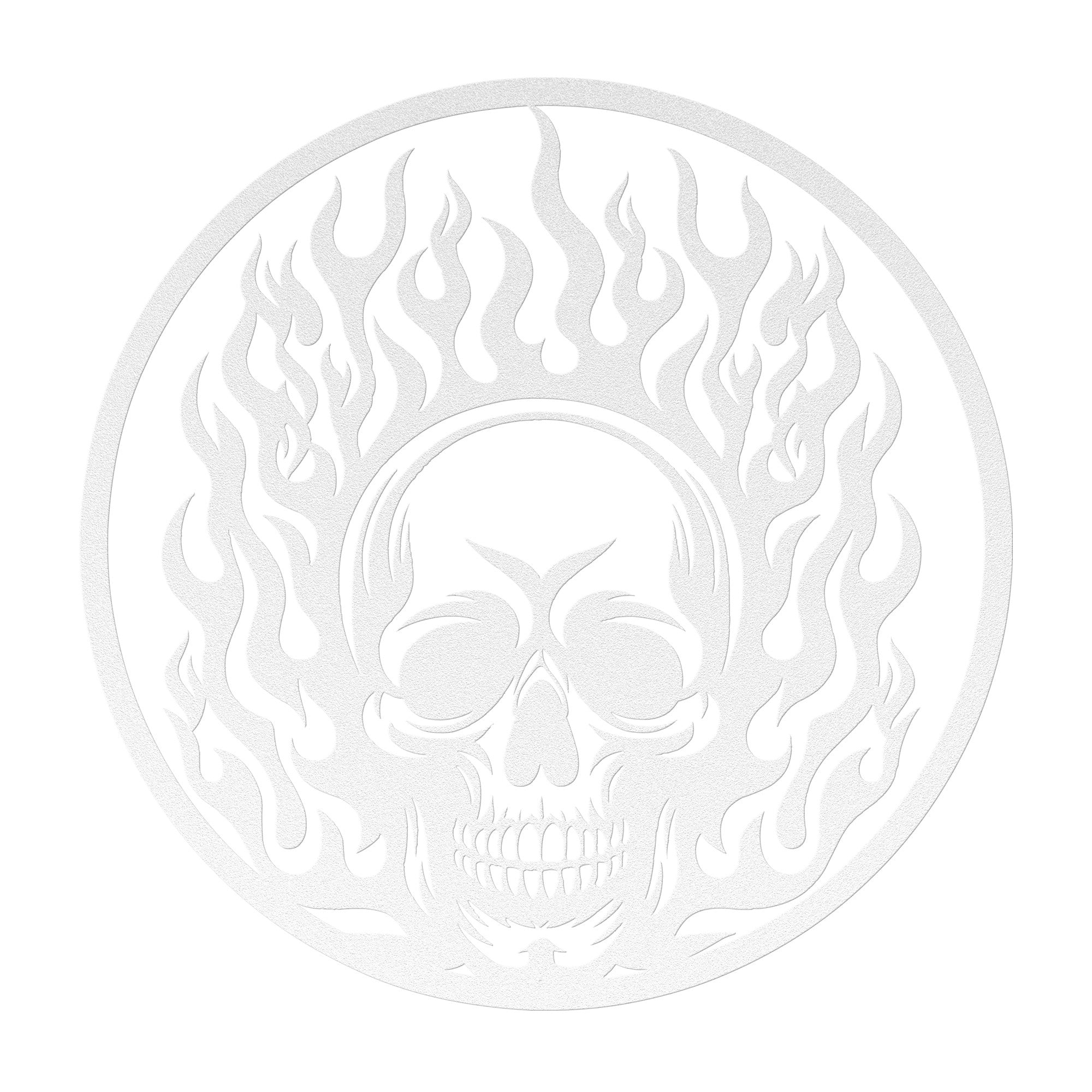 Flaming Skull Metal Wall Decor