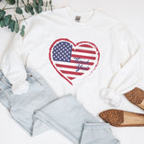 American Veteran Heart Flag Crew Neck Sweatshirt