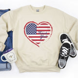 American Veteran Heart Flag Crew Neck Sweatshirt