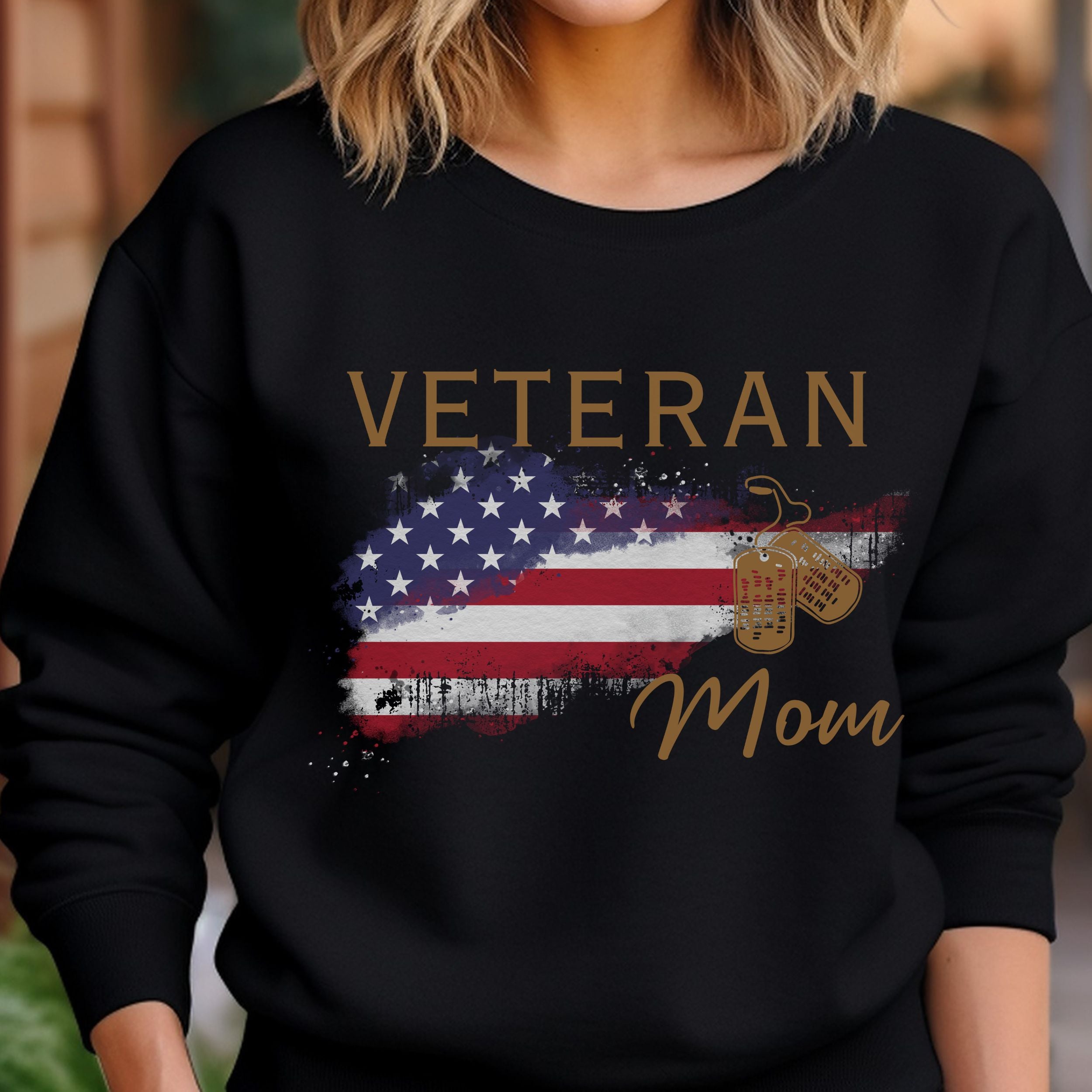 American Veteran Mom Crew Neck Sweatshirt