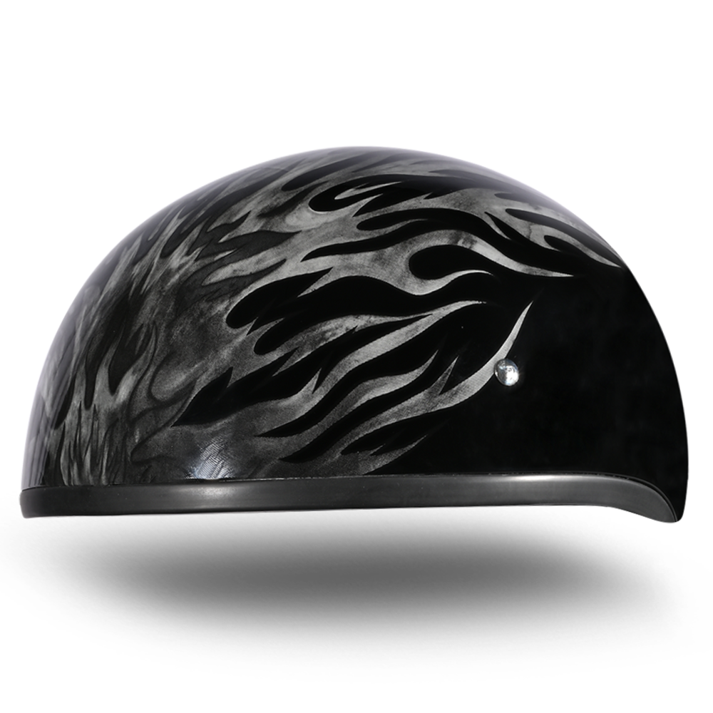 Motorcycle Graphic Half Face Helmet | Ignite Grey Flames