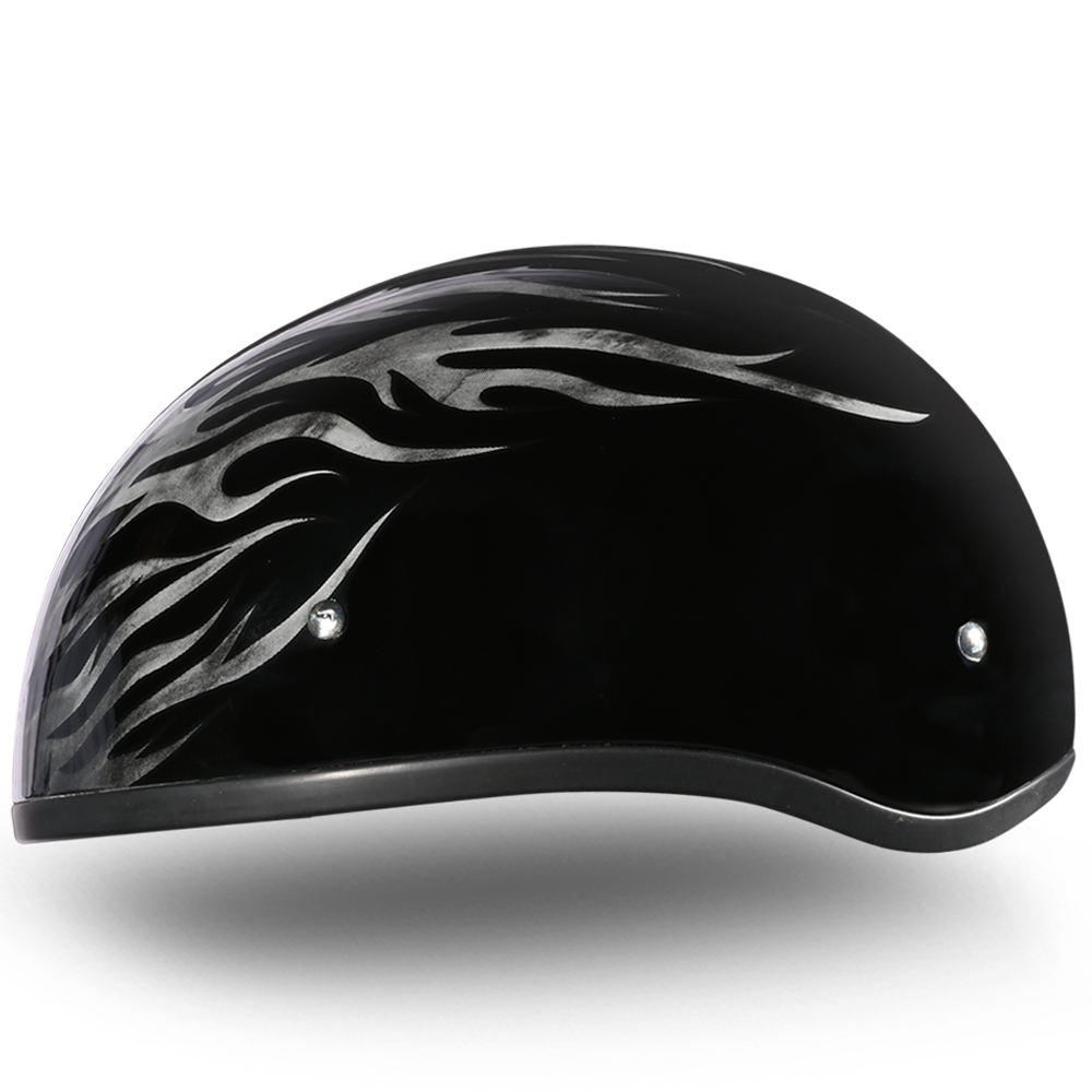 Motorcycle Graphic Half Face Helmet | Ignite Grey Flames