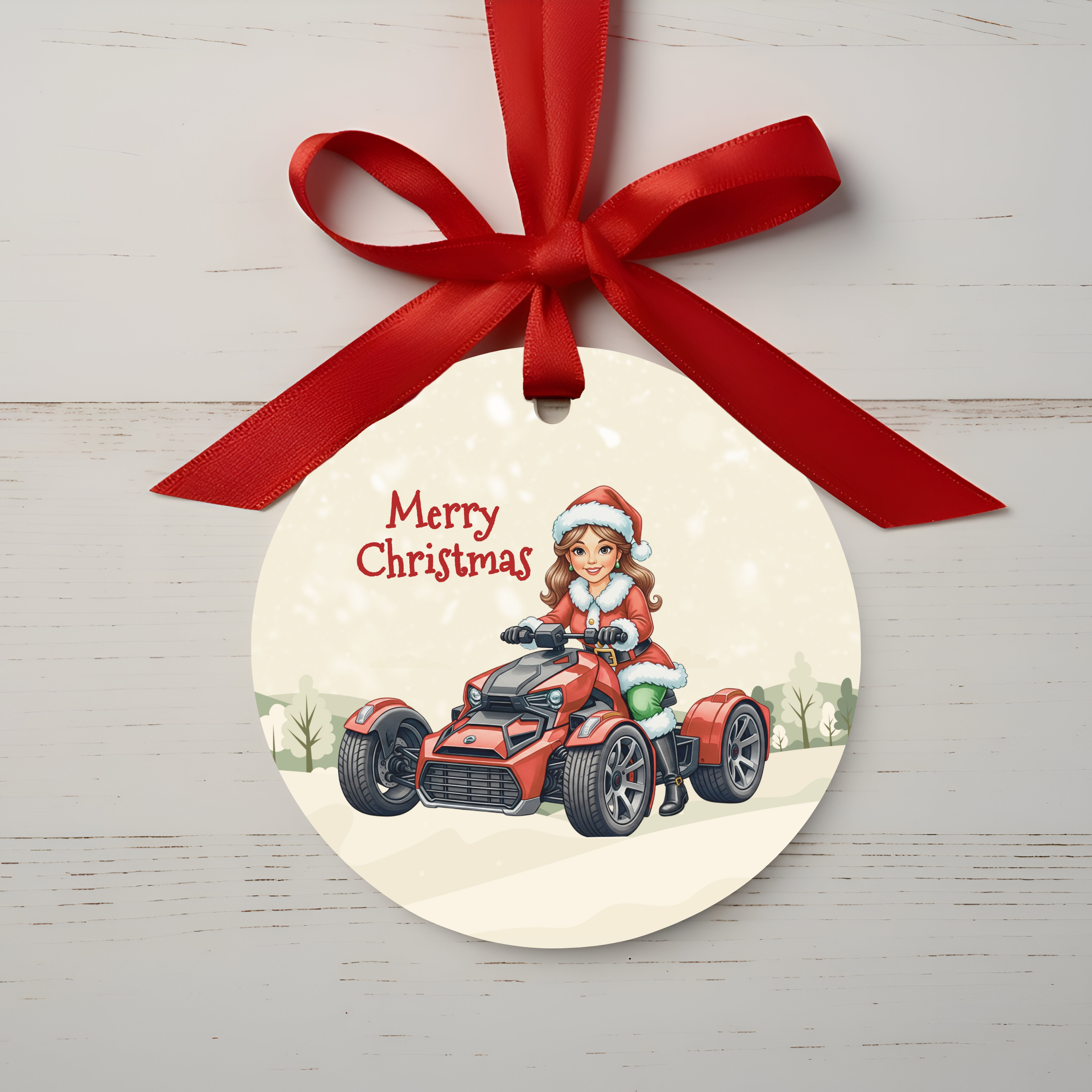 Mrs. Claus Can-Am Ryker Christmas Ornament