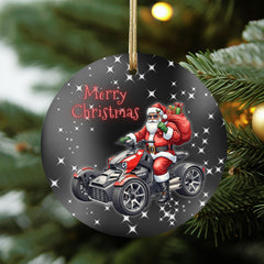 Can-Am Ryker Santa Starry Night Aluminum Christmas Ornament
