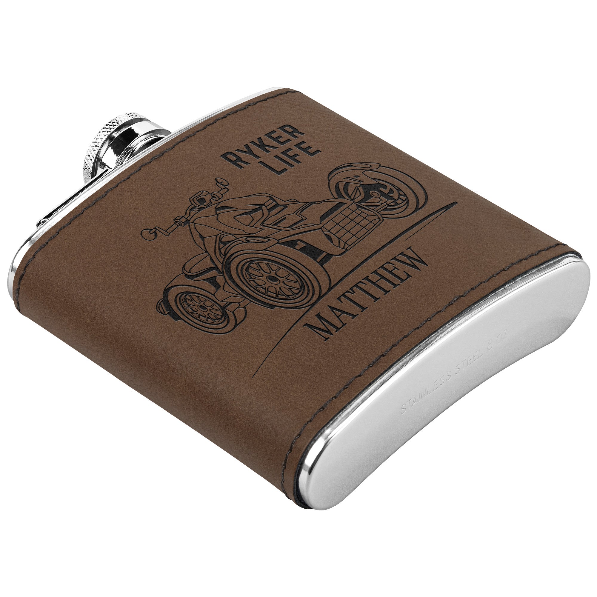 Can-Am Ryker Laser Engraved Flask 6oz (Customizable)