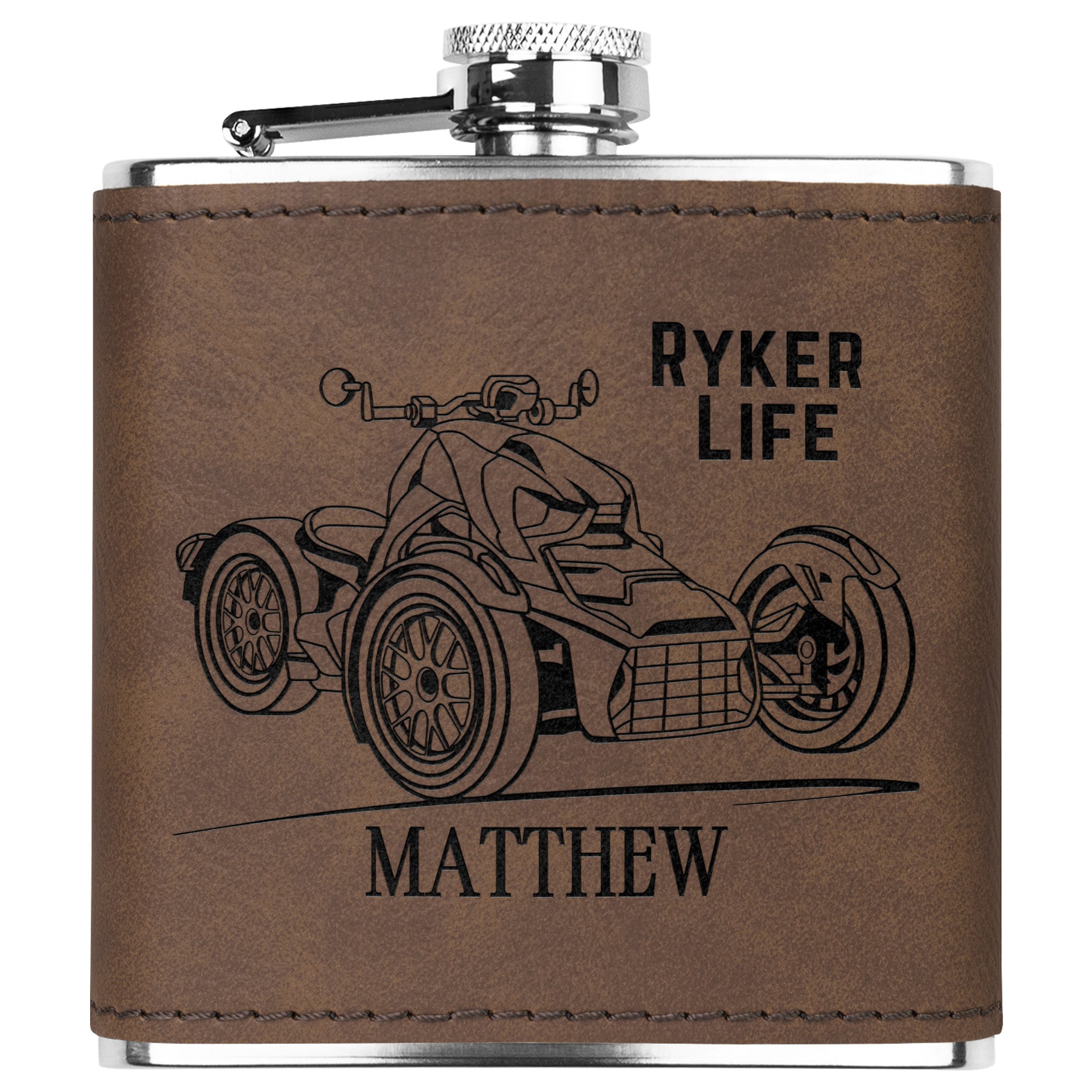 Can-Am Ryker Laser Engraved Flask 6oz (Customizable)