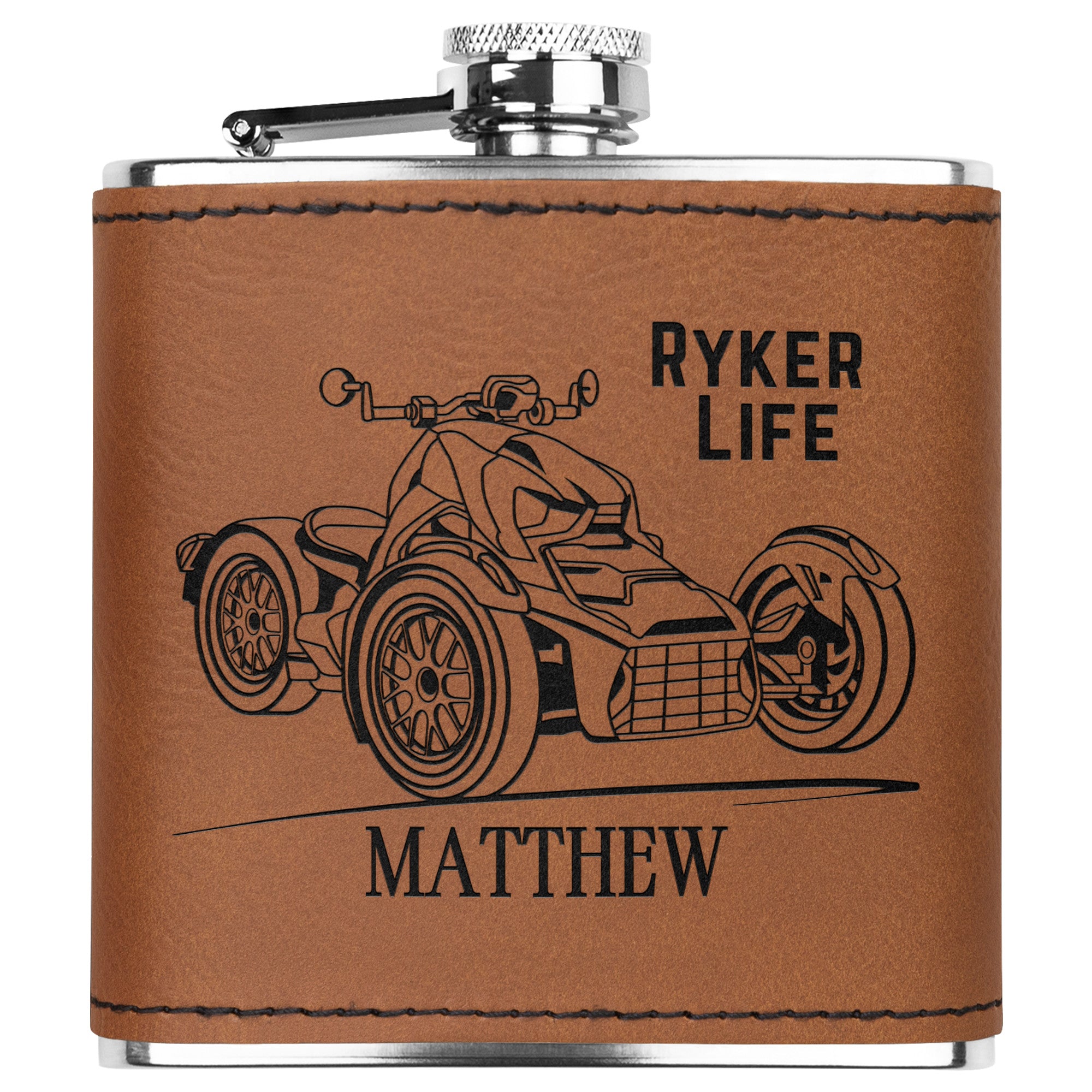 Can-Am Ryker Laser Engraved Flask 6oz (Customizable)