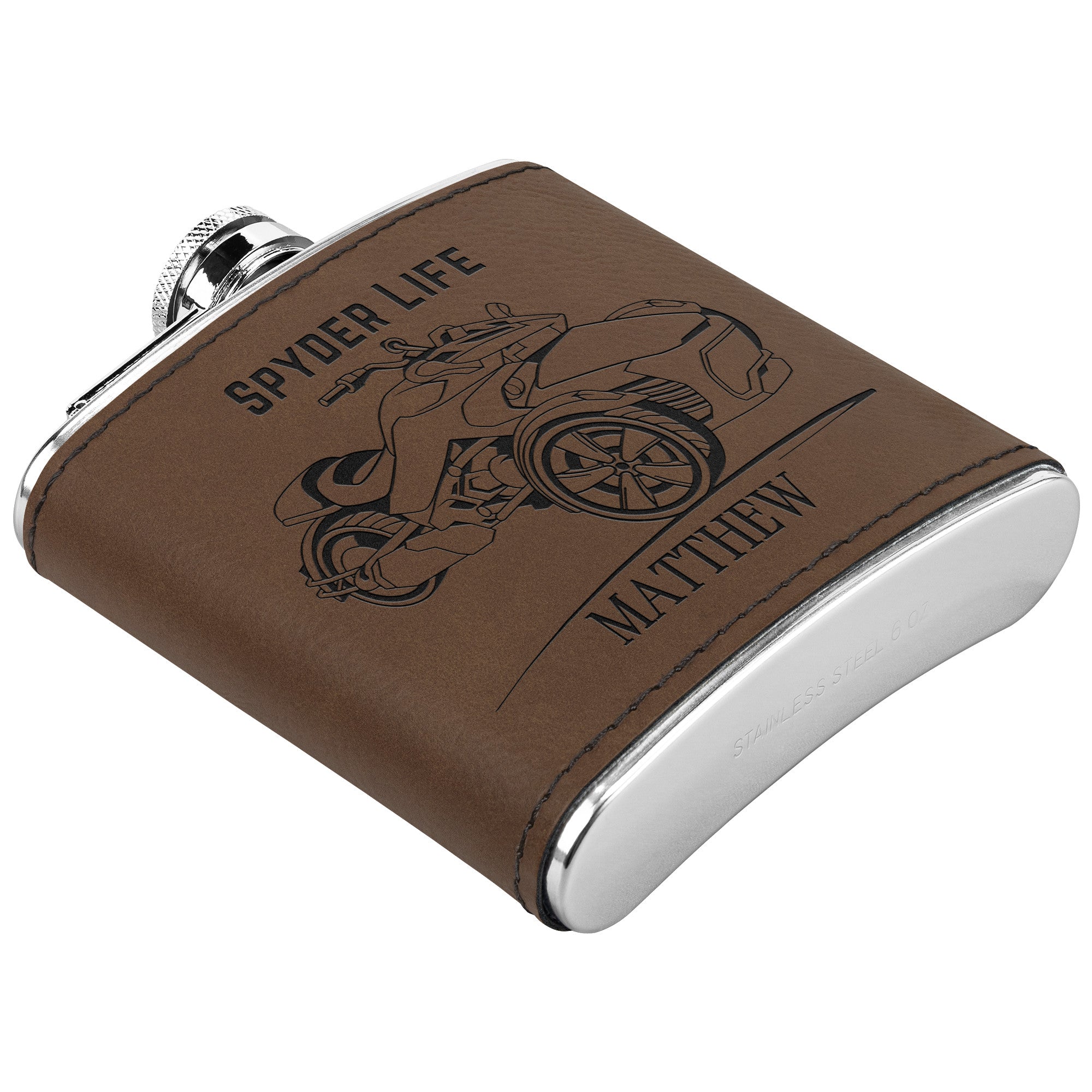 Can-Am Spyder Laser Engraved Flask 6oz (Customizable)