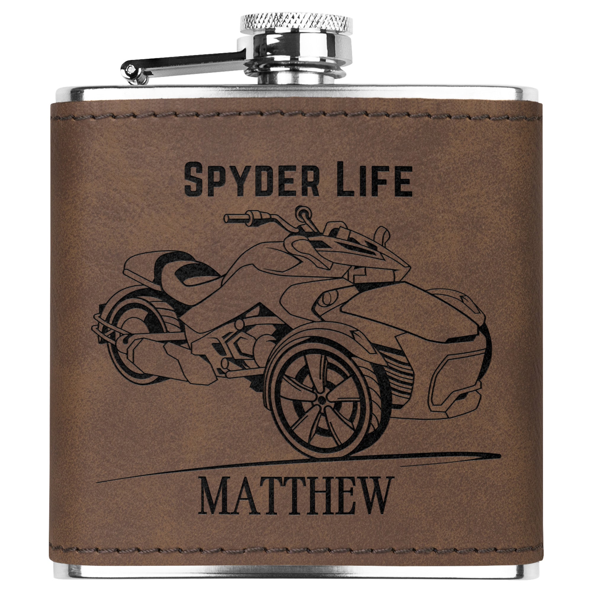 Can-Am Spyder Laser Engraved Flask 6oz (Customizable)