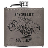 Can-Am Spyder Laser Engraved Flask 6oz (Customizable)