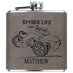 Can-Am Spyder Customized Laser Engraved Flask 6oz