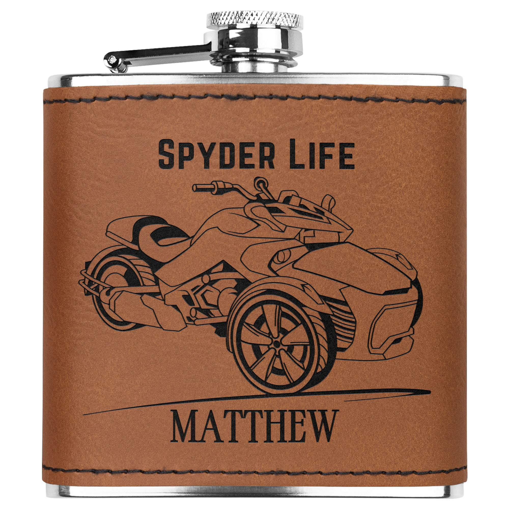 Can-Am Spyder Laser Engraved Flask 6oz (Customizable)