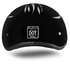 Motorcycle Graphic Half Face Helmet | Ignite Grey Flames