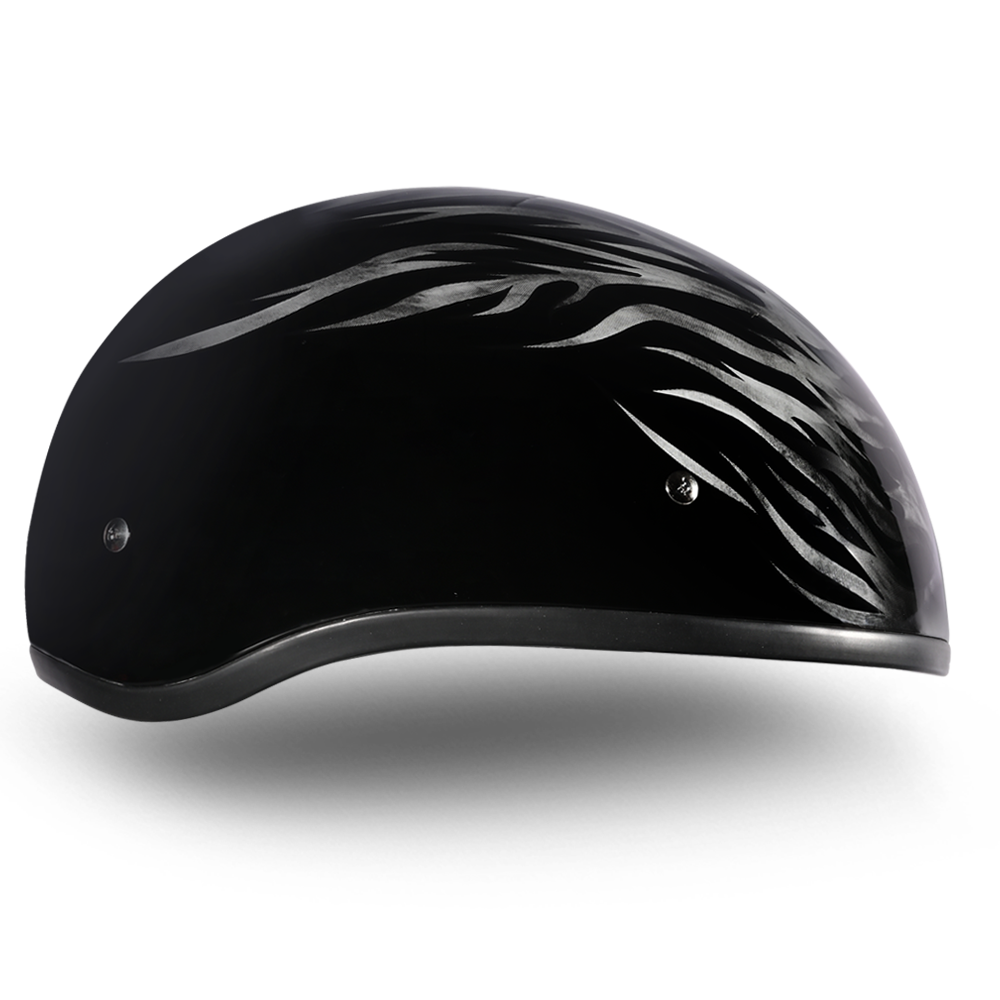 Motorcycle Graphic Half Face Helmet | Ignite Grey Flames