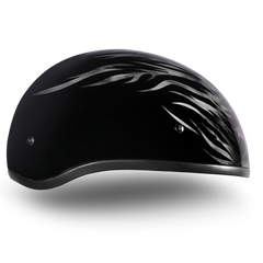 Motorcycle Graphic Half Face Helmet | Ignite Grey Flames