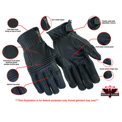 Men’s Premium Perforated Leather Operator Gloves