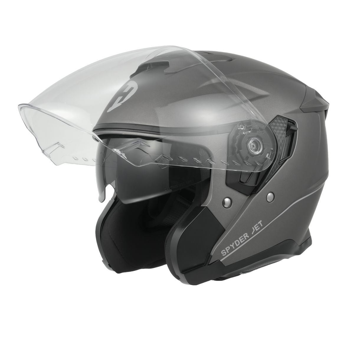 Daytona Spyder Jet Helmet - Gun Metal Grey Dull Metallic