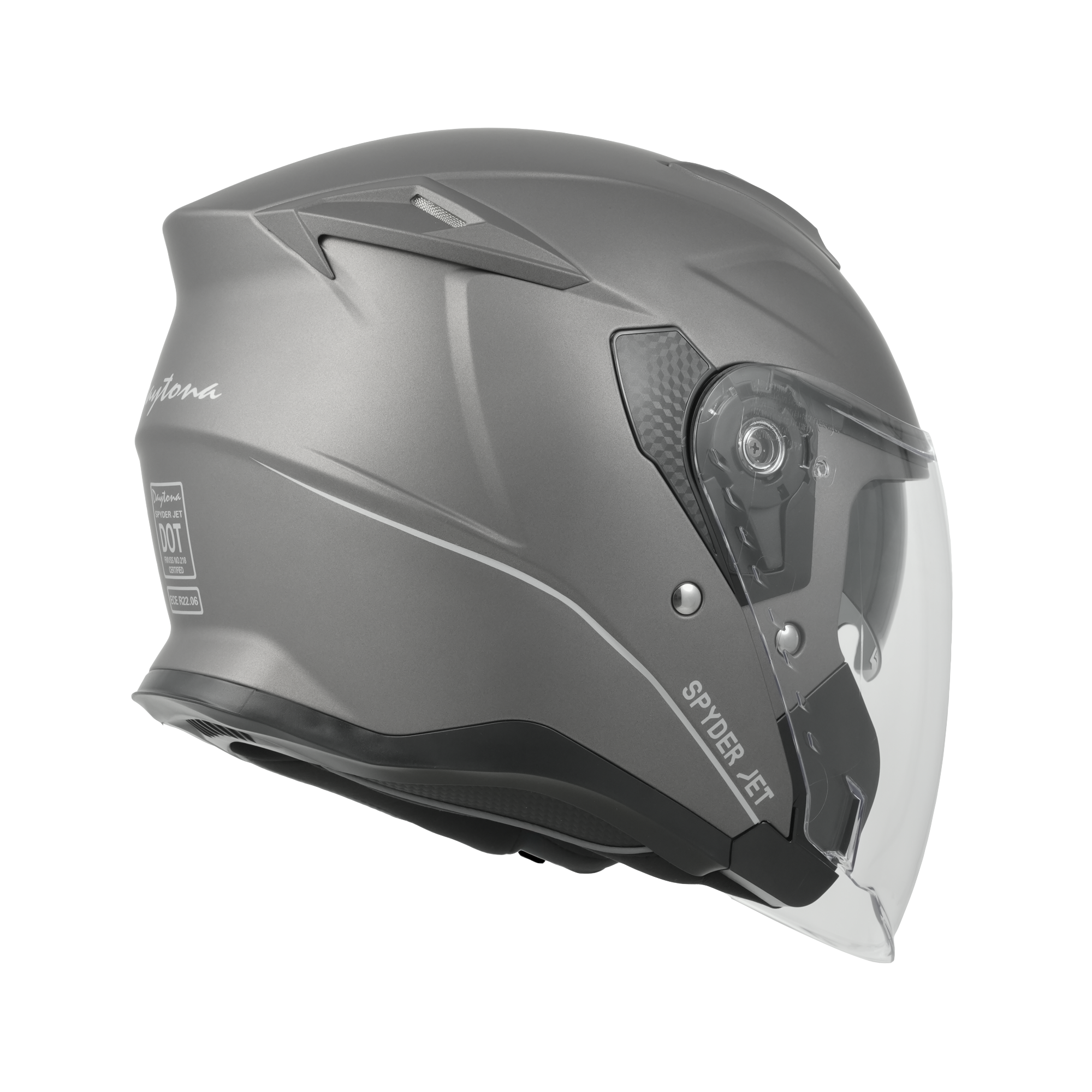 Daytona Spyder Jet Helmet - Gun Metal Grey Dull Metallic