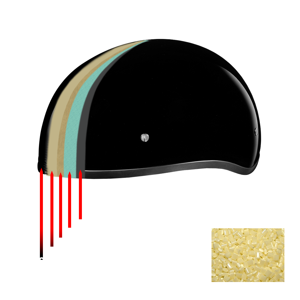 Motorcycle Graphic Half Face Helmet | Skull Flames Silver