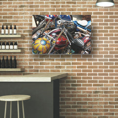 Vintage Chopper Motorcycles Metal Poster