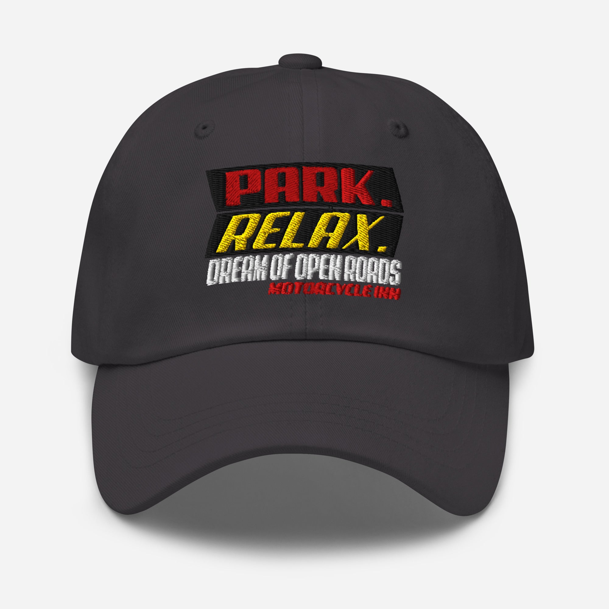 Motorcycle Inn Ride Relax Dream Embroidered Dad Hat