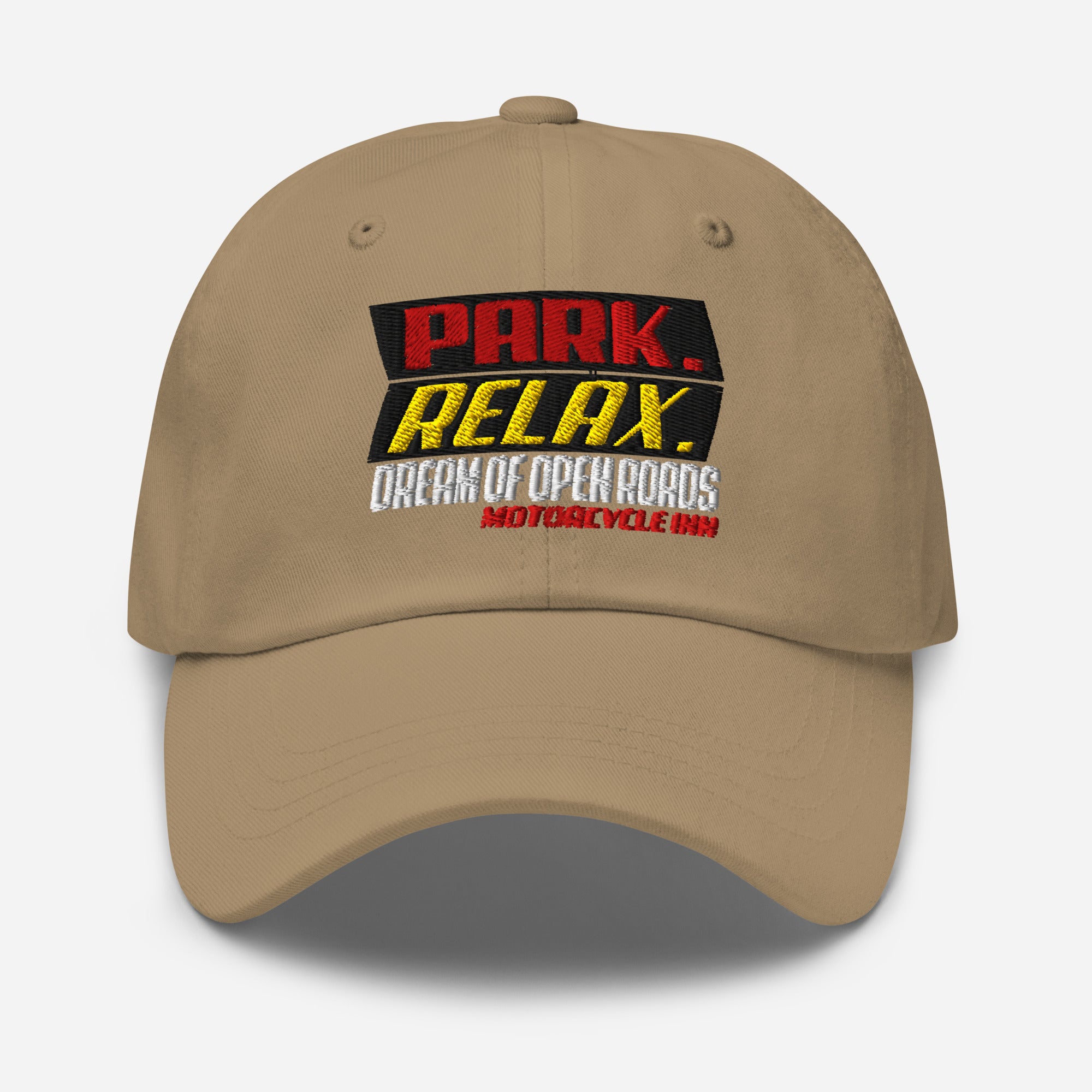 Motorcycle Inn Ride Relax Dream Embroidered Dad Hat