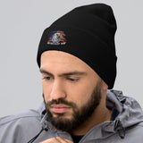 Motorcyclist Map Embroidered Cuffed Beanie