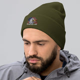 Motorcyclist Map Embroidered Cuffed Beanie