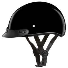 Motorcycle Beanie Style Half Helmet | Hi-Gloss Black