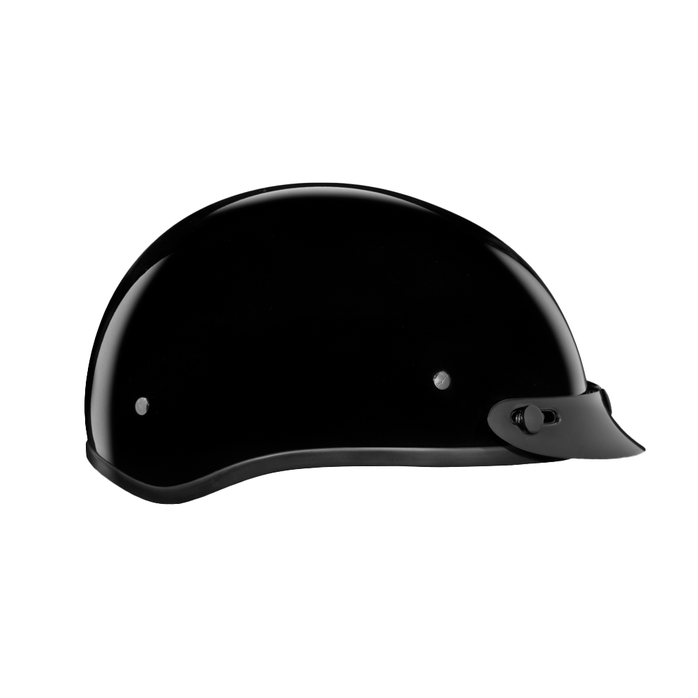 Motorcycle Beanie Style Half Helmet | Hi-Gloss Black