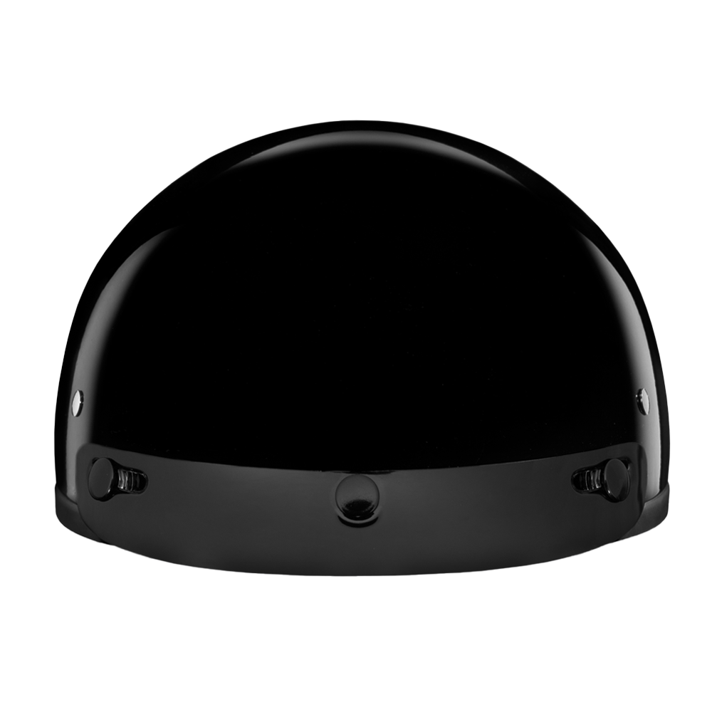 Motorcycle Beanie Style Half Helmet | Hi-Gloss Black