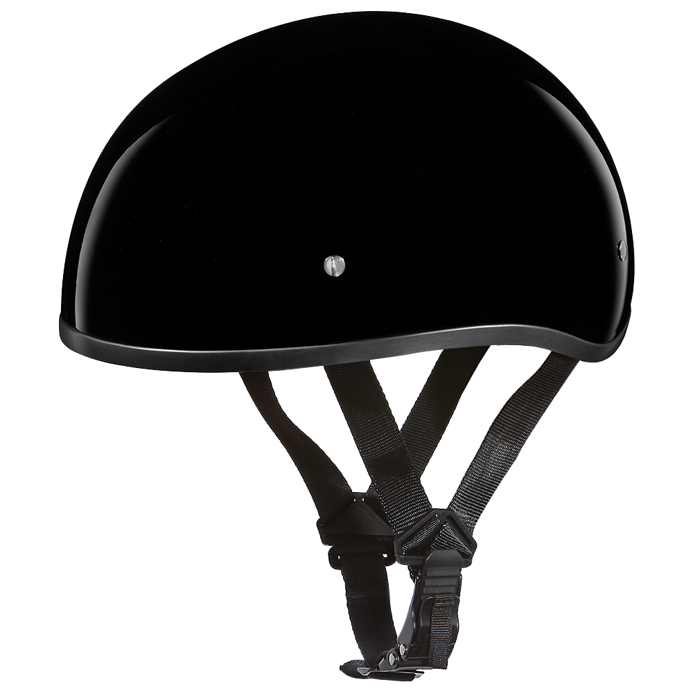 Motorcycle Beanie Style Half Helmet without Visor | Hi-Gloss Black