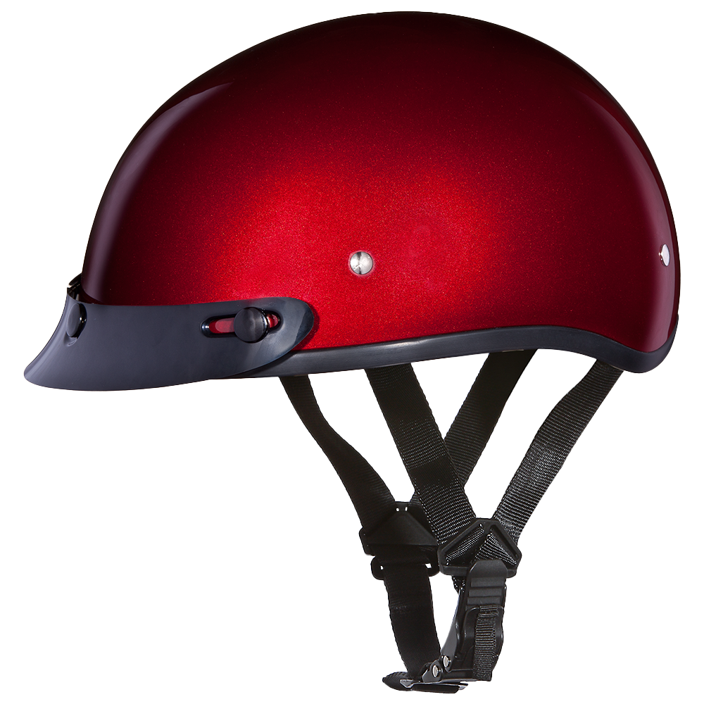 Motorcycle Beanie Style Half Helmet | Black Cherry