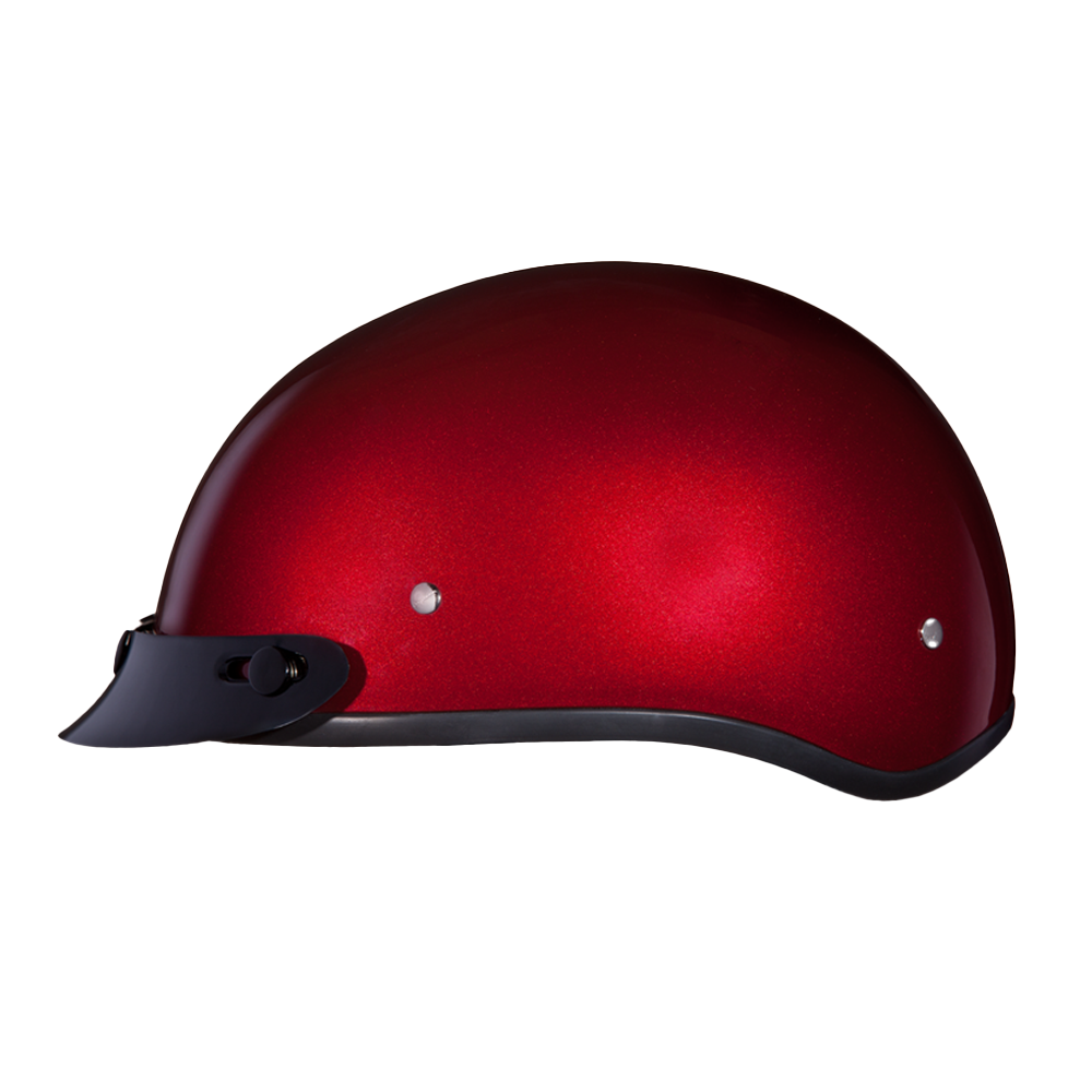 Motorcycle Beanie Style Half Helmet | Black Cherry