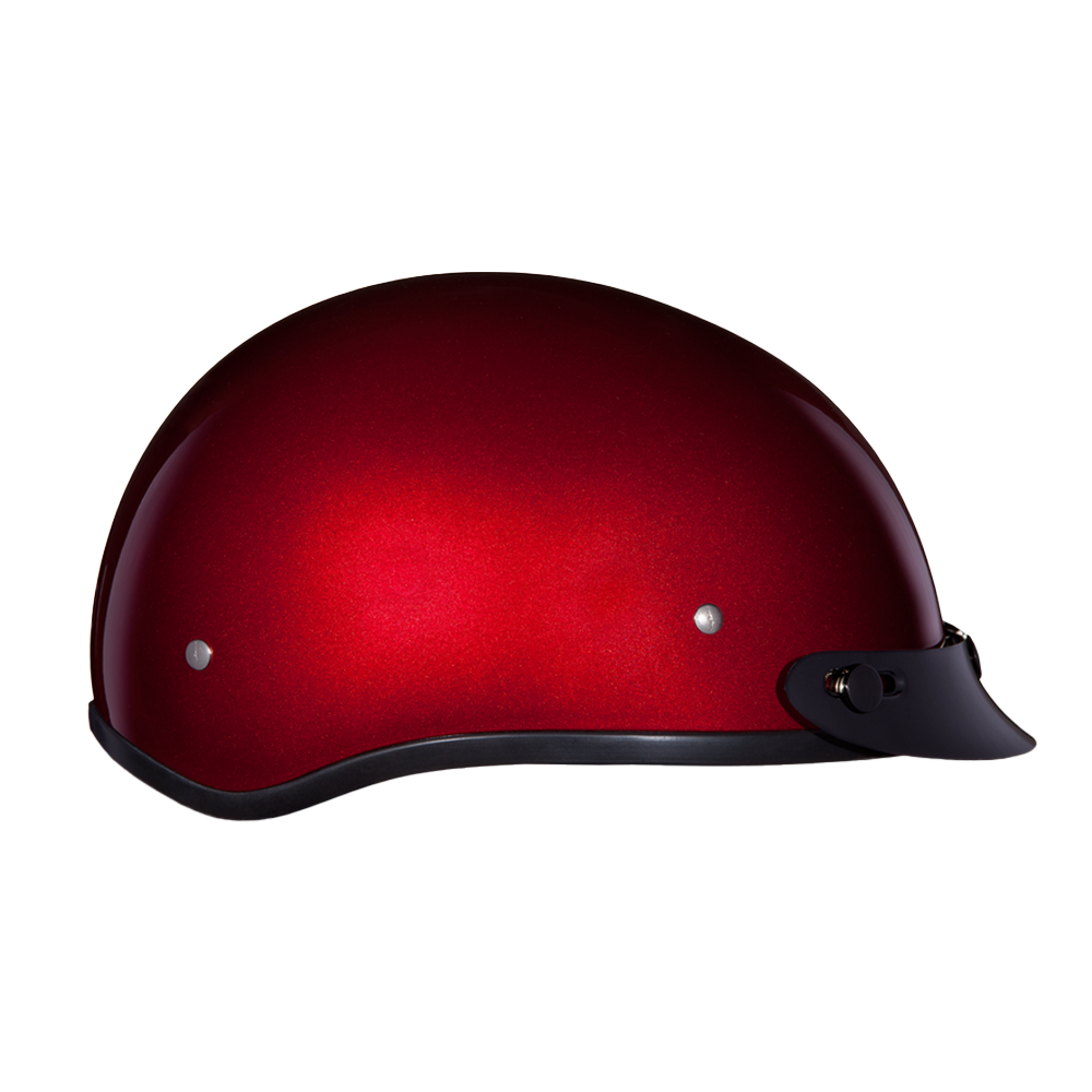 Motorcycle Beanie Style Half Helmet | Black Cherry