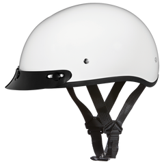 Motorcycle Beanie Style Half Helmet | Hi-Gloss White