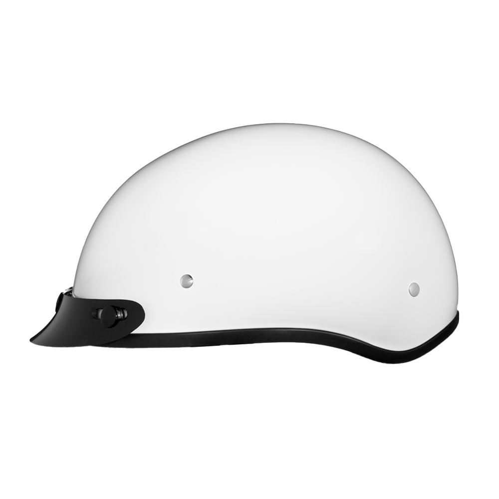 Motorcycle Beanie Style Half Helmet | Hi-Gloss White