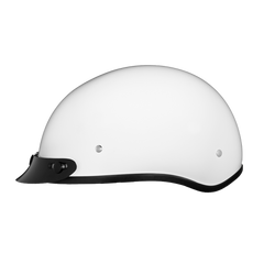 Motorcycle Beanie Style Half Helmet | Hi-Gloss White