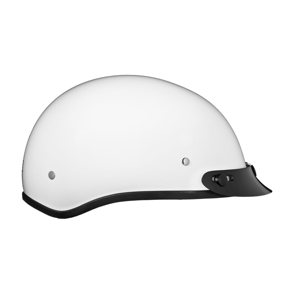 Motorcycle Beanie Style Half Helmet | Hi-Gloss White
