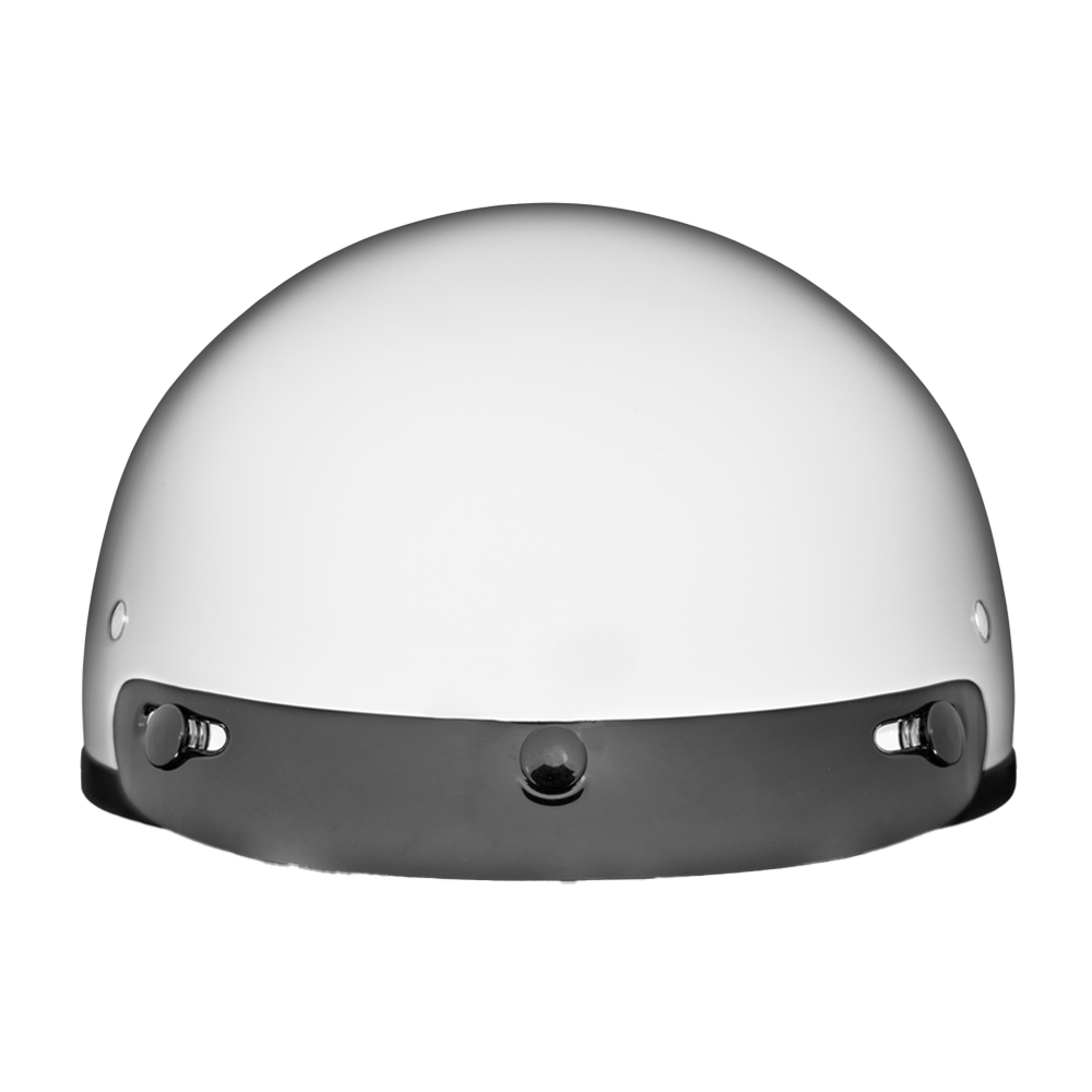 Motorcycle Beanie Style Half Helmet | Hi-Gloss White