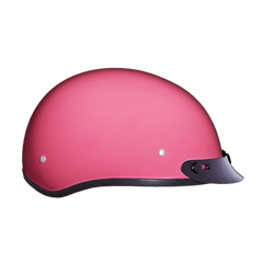 Motorcycle Beanie Style Half Helmet | Hi-Gloss Pink