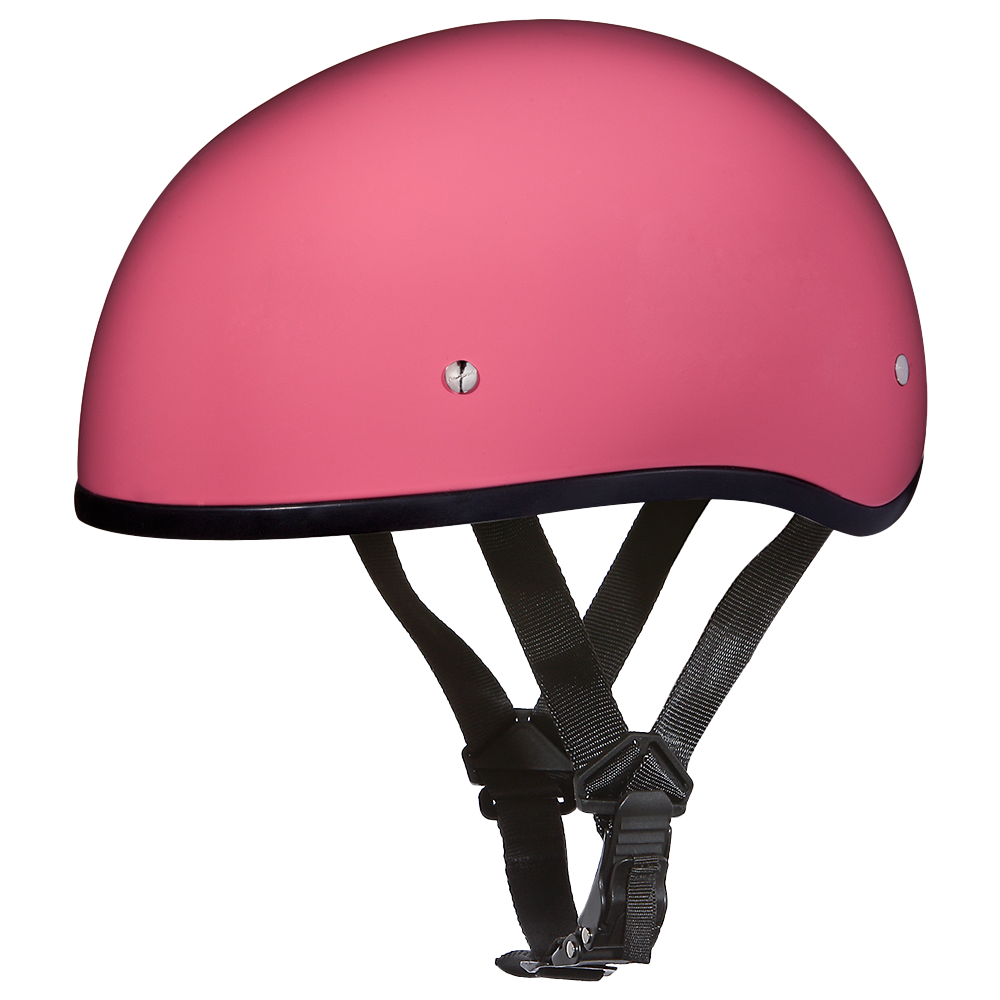 Motorcycle Beanie Style Half Helmet without Visor | Hi-Gloss Pink