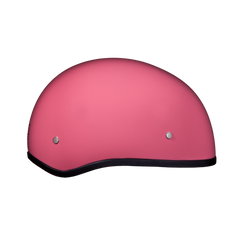 Motorcycle Beanie Style Half Helmet without Visor | Hi-Gloss Pink